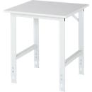 Rau ESD-werktafel Tom, handmatig in hoogte verstelbaar, 28 mm spaanplaat met melamine coating, tot 500 kg, B 750 x D 800 x H 760-1080 mm, lichtgrijs