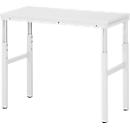 Rau onderstel Serie E, handmatig in hoogte verstelbaar, 22 mm spaanplaat met melamine coating, tot 450 kg, B 1200 x D 500 x H 650-1000 mm, lichtgrijs