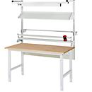Rau Packtischsystem 02 Arbeitstisch-Serie Tom, B 1500 x T 1000 x H 760-1080 mm, Buche-Massivholzplatte, bis 500 kg