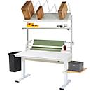 Rau Packtischsystem 04 Werktisch-Serie adlatus 300, B 1500 x T 800 x H 720-1120 mm, Melamin-Platte, bis 300 kg