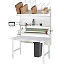 Rau Packtischsystem 06 Arbeitstisch-Serie Tom, B 1500 x T 1000 x H 760-1080 mm, Melamin-Platte, bis 500 kg