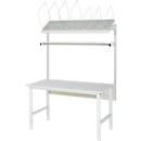 Rau Système de tables d'emballage 01 Série de tables de travail Tom, L 1500 x P 800 x H 760-1080 mm, plateau en mélamine, jusqu'à 500 kg