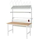 Rau verpakkingstafelsysteem 03 Werktafel serie Tom, B 2000 x D 1000 x H 760-1080 mm, massief beukenhouten blad, tot 500 kg