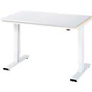 Rau werktafel Adlatus, elektrisch in hoogte verstelbaar, 25 mm spaanplaat, bekleding linoleum, tot 300 kg, B 2000 x D 800 x H 720-1120 mm, lichtgrijs/lichtgrijs