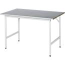 Rau werktafel Jerry, handmatig in hoogte verstelbaar, 25 mm MDF-plaat met plaatstalen bekleding, tot 300 kg, B 1250 x D 800 x H 800-850 mm, zilver/grijs