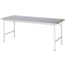 Rau werktafel Jerry, handmatig in hoogte verstelbaar, 25 mm MDF-plaat met plaatstalen bekleding, tot 300 kg, B 2000 x D 800 x H 800-850 mm, zilver/grijs