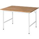 RAU work table, beech table top, 1250 x 800 x 800 x 800-850 mm