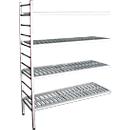 Rayonnage à emboîter aluminium, module d'extension, avec 4 étagères grillagées en plastique, H 1800 x l. 1000 x P 400 mm