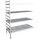 Rayonnage à emboîter aluminium, module d'extension, avec 4 étagères grillagées en plastique, H 1800 x l. 1000 x P 500 mm