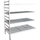 Rayonnage à emboîter aluminium, module d'extension, avec 4 étagères grillagées en plastique, H 1800 x l. 1200 x P 600 mm
