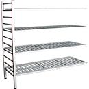 Rayonnage à emboîter aluminium, module d'extension, avec 4 étagères grillagées en plastique, H 1800 x l. 1500 x P 400 mm