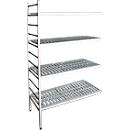 Rayonnage à emboîter aluminium, module d'extension, avec 4 étagères grillagées en plastique, H 1800 x l. 800 mm x l. 500 mm