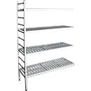 Rayonnage à emboîter aluminium, module d'extension, avec 4 étagères grillagées en plastique, H 1950 x l. 1000 x P 400 mm