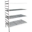 Rayonnage à emboîter aluminium, module d'extension, avec 4 étagères grillagées en plastique, H 1950 x l. 1200 x P 600 mm