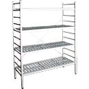 Rayonnage à emboîter aluminium, module de base, avec 4 étagères grillagées en plastique, H 1800 x l. 1000 x P 400 mm