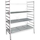 Rayonnage à emboîter aluminium, module de base, avec 4 étagères grillagées en plastique, H 1800 x l. 1000 x P 500 mm