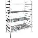 Rayonnage à emboîter aluminium, module de base, avec 4 étagères grillagées en plastique, H 1800 x l. 1000 x P 600 mm