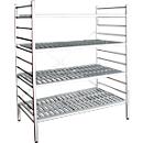 Rayonnage à emboîter aluminium, module de base, avec 4 étagères grillagées en plastique, H 1800 x l. 1200 x P 600 mm