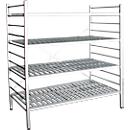 Rayonnage à emboîter aluminium, module de base, avec 4 étagères grillagées en plastique, H 1800 x l. 1500 x P 600 mm