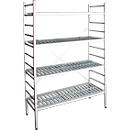 Rayonnage à emboîter aluminium, module de base, avec 4 étagères grillagées en plastique, H 1950 x l. 1000 x P 400 mm