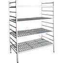 Rayonnage à emboîter aluminium, module de base, avec 4 étagères grillagées en plastique, H 1950 x l. 1200 x P 600 mm