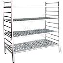 Rayonnage à emboîter aluminium, module de base, avec 4 étagères grillagées en plastique, H 1950 x l. 1500 x P 500 mm
