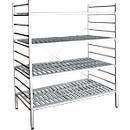 Rayonnage à emboîter aluminium, module de base, avec 4 étagères grillagées en plastique, H 1950 x l. 1500 x P 600 mm