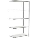 Rayonnage à emboîter MULTIplus150 Express - module d'extension - l. 1000 x P 500 x H 2000 mm - 5 étagères - capacité de charge par étagère 150 kg - acier - gris clair RAL 7035