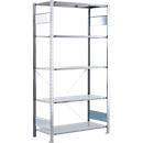 Rayonnage à emboîter MULTIplus150 Express - module de base - l. 1000 x P 400 x H 2000 mm - 5 étagères - capacité de charge par étagère 150 kg - acier - galvanisé
