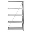 Rayonnage à emboîter Orion Plus - module d'extension - l. 1000 x P 600 x H 2000 mm - 5 étagères - capacité de charge par étagère 125 kg - galvanisé