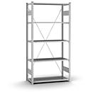 Rayonnage à emboîter Orion Plus - module de base - l. 1000 x P 400 x H 2000 mm - 5 étagères - capacité de charge par étagère 125 kg - galvanisé