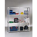 Rayonnage à emboîter, sans vis, l. 1800 x P 350 x H 1800 mm, blanc