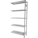 Rayonnage à étagères R3000 SSI Schäfer, Rayonnage d’extension, 5 tablettes galvanisées, l. 1025 x H 2278 mm