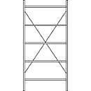 Rayonnage à étagères R3000 SSI Schäfer, Rayonnage de base, 5 tablettes galvanisées, l. 1055 x H 1960 mm, 100 kg