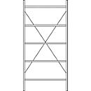 Rayonnage à étagères R3000 SSI Schäfer, Rayonnage de base, 5 tablettes galvanisées, l. 1055 x H 2278 mm