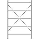 Rayonnage à étagères R3000 SSI Schäfer, Rayonnage de base, 5 tablettes galvanisées, profondeur 600 mm, cap. du compartiment 150 kg, l. 1345/1315 x H 1960 mm