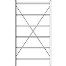 Rayonnage à étagères R3000 SSI Schäfer, Rayonnage de base, 6 tablettes revêtues, profondeur 800 mm, cap. du compartiment 250 kg, l. 1345/1315 x H 2490 mm