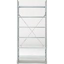 Rayonnage de base R 3000, 6 tablettes, l. 1055 mm x P 400 mm, étagères galvanisées