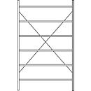Rayonnage de base R 3000, 6 tablettes, l. 1345 mm x P 400 mm, étagères laquées