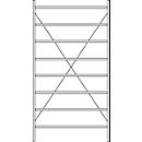 Rayonnage de base R 3000, 8 étagères, l. 1345 mm x P 400 mm, étagères laquées