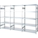 Rayonnage emboîtable ORDO Industry - acier - 1 élément de base + 2 éléments d'extension – modulaire – charge admissible 1200 kg - l. 3080 x P 535 x H 2000 mm - avec 15 tablettes – galvanisé