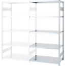 Rayonnage emboîtable ORDO Industry - acier - élément d'extension – modulaire – charge admissible 1200 kg - l. 1010 x P 435 x H 2000 mm - avec 5 tablettes – galvanisé