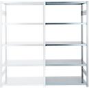 Rayonnage emboîtable ORDO Industry, rayonnage annexe, modulaire, 5 tablettes, charge admissible par tablette 185 kg, charge admissible par élément 1200 kg, L 1310 x P 835 x H 2000 mm, acier galvanisé