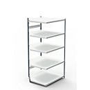 Rayonnage en acier PROGRESS 2000, module de rayonnage d’angle, sans panneau arrière, H 1900 x l. 400 mm + P 600 mm, cadre argent