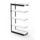 Rayonnage en acier PROGRESS 2000, module, sans panneau arrière, H 1900 x l. 750 x P 600 mm, cadre noir