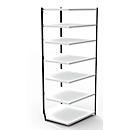 Rayonnage en acier PROGRESS 2000, module, sans panneau arrière, H 2600 x l. 750 x P 400 mm, cadre noir