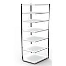 Rayonnage en acier PROGRESS 2000, module, sans panneau arrière, H 2600 x l. 750 x P 600 mm, cadre noir