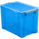 Really Useful Box opbergdoos, kunststof, met deksel, transparant blauw, 19 l