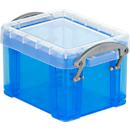 Really Useful Box opbergdoos, kunststof, met deksel, transparant blauw, 3 l