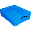 Really Useful Box opbergdoos, kunststof, met deksel, transparant blauw, 70 l